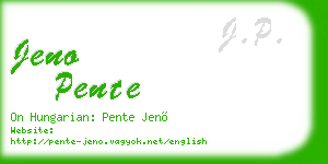 jeno pente business card